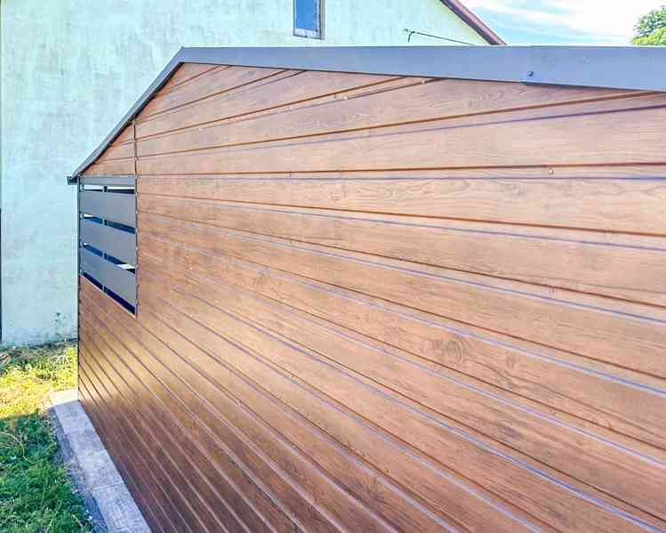 Plechova garáž 4,5x6m + přístřešek 2m 2x  dveře - Okno TS741 - foto 4