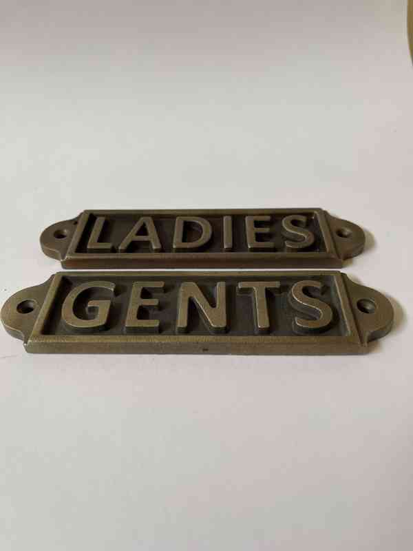 Označení wc - litinové cedulky gents, ladies - foto 2