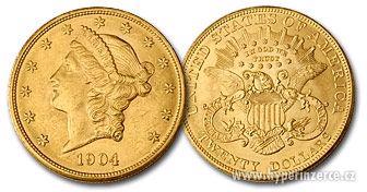 zlatý american double eagle liberty head 1904 - foto 1