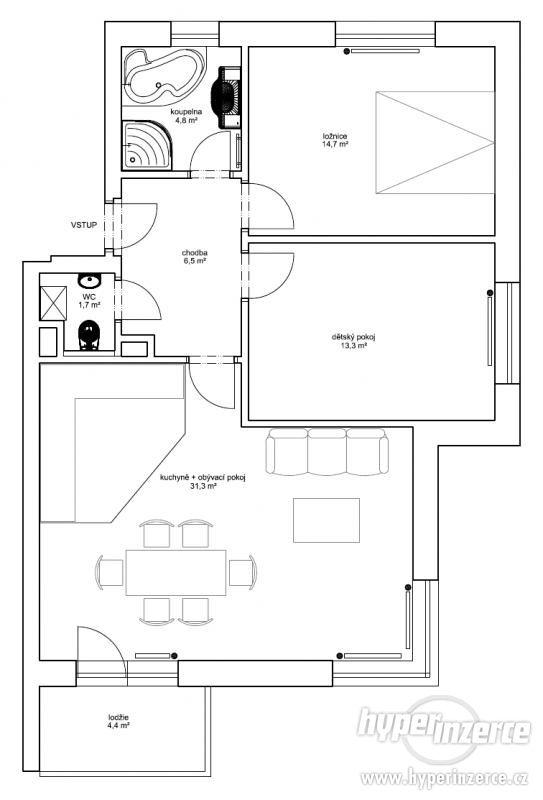 Cihlový byt 3+kk, 77m2, Benešov - foto 4