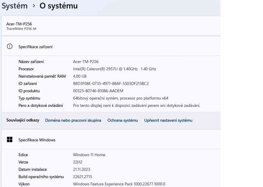 Acer TravelMate P256 .15,6“ FullHD .Intel Haswell .bat 5 hod - foto 2