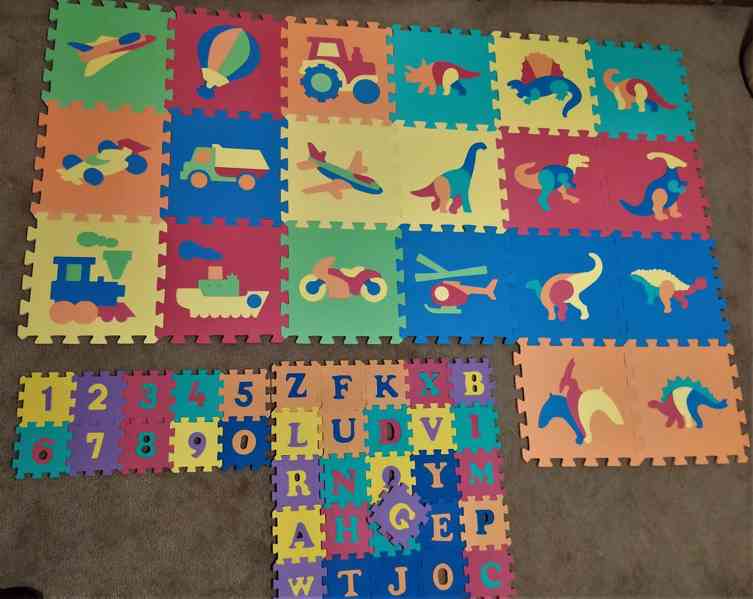 Nabízím dětské pěnové puzzle s písmenky číslicemi na koberec - foto 5