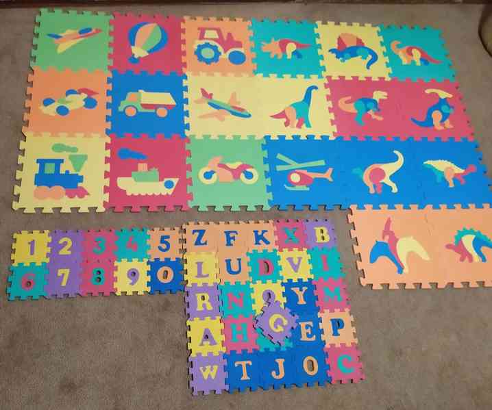Nabízím dětské pěnové puzzle s písmenky číslicemi na koberec - foto 3