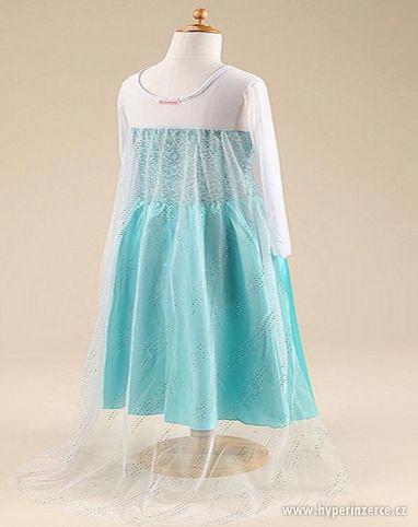 Šaty Frozen s vločkou bílý závoj  vel 150/6-8let - foto 3