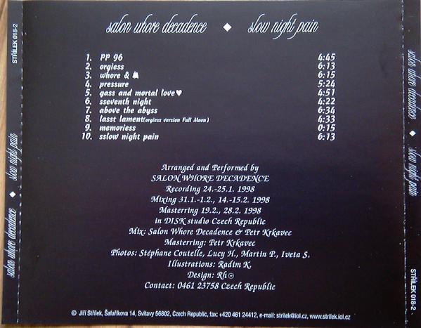 Salon Whore Decadence – Slow Night Pain (CD-R) - foto 3