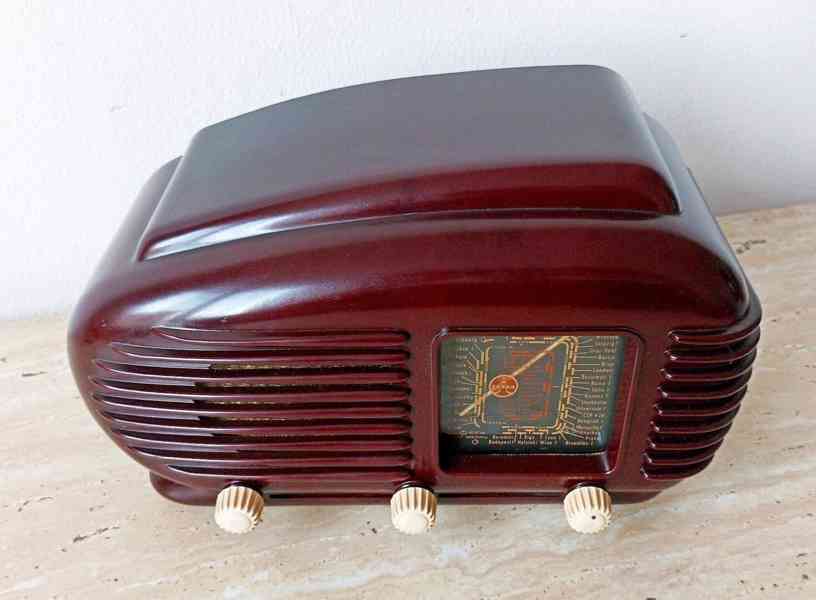 Starožitné rádio Tesla Talisman 308U, hnědá skříňka, 1953 - foto 2