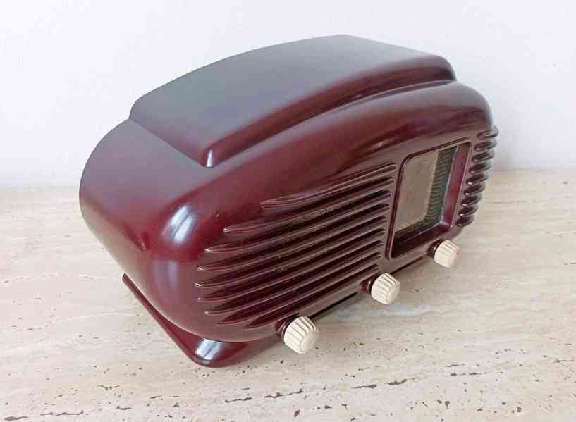 Starožitné rádio Tesla Talisman 308U, hnědá skříňka, 1953 - foto 6
