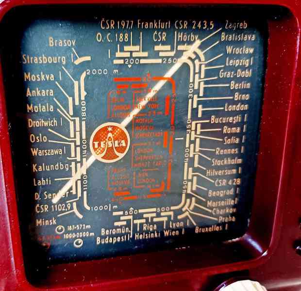 Starožitné rádio Tesla Talisman 308U, hnědá skříňka, 1953 - foto 7