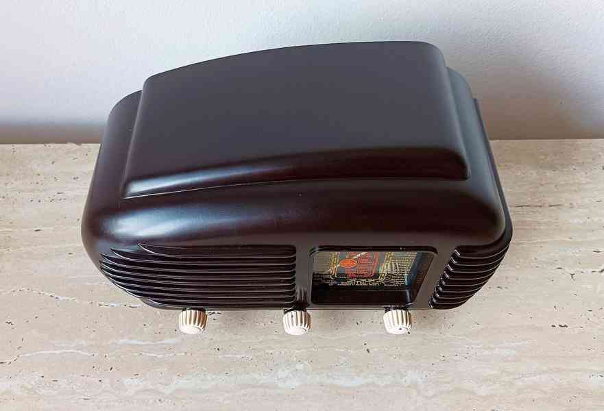 Starožitné rádio Tesla Talisman 308U, hnědá skříňka, 1953 - foto 4