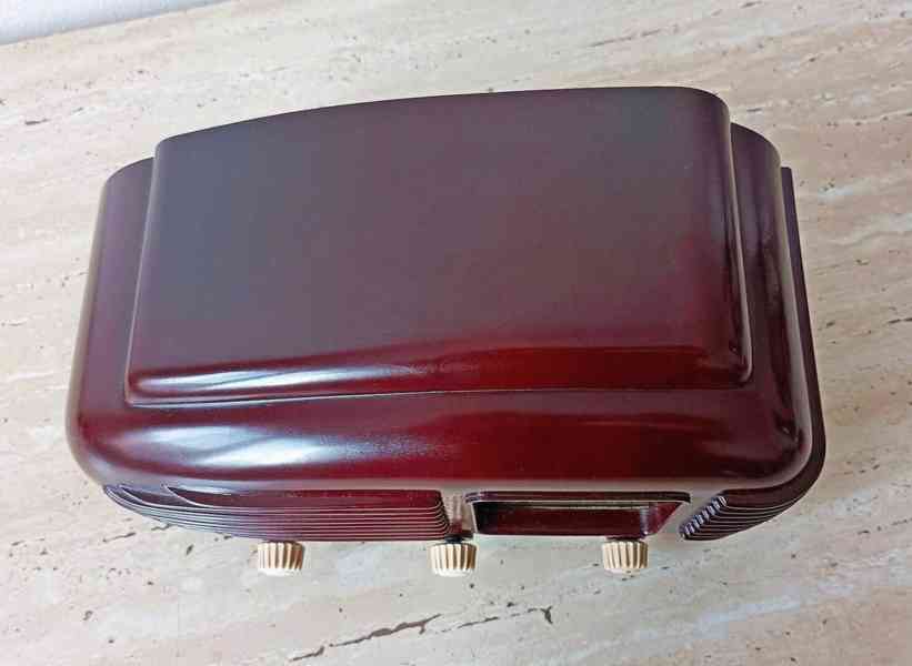 Starožitné rádio Tesla Talisman 308U, hnědá skříňka, 1953 - foto 3