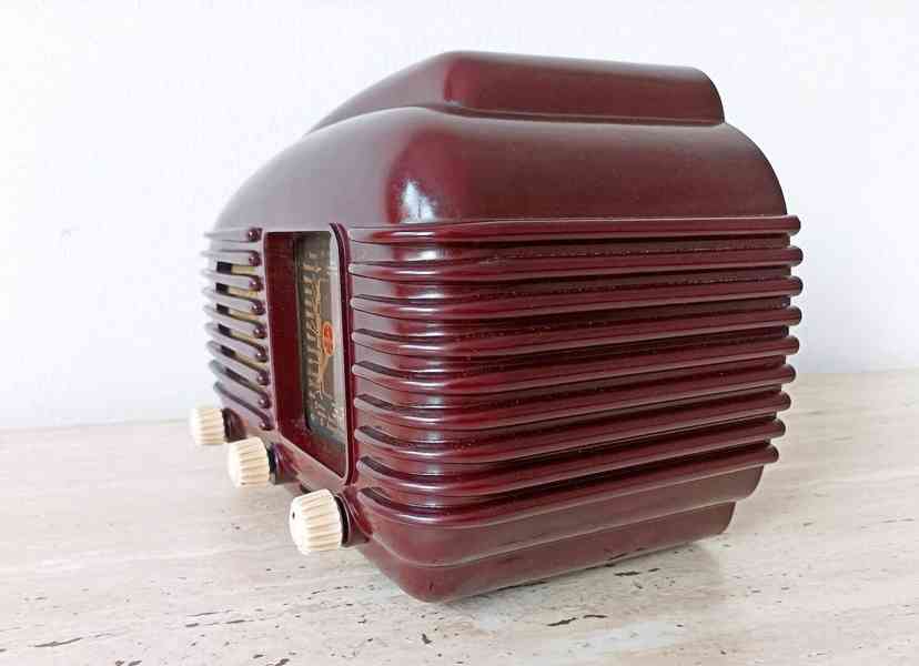 Starožitné rádio Tesla Talisman 308U, hnědá skříňka, 1953 - foto 5