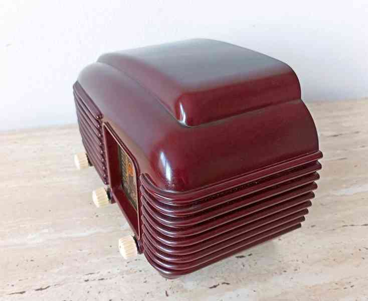 Starožitné rádio Tesla Talisman 308U, hnědá skříňka, 1953 - foto 4