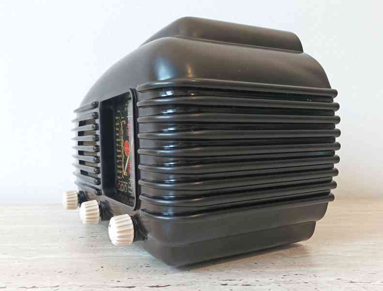 Starožitné rádio Tesla Talisman 308U, hnědá skříňka, 1953 - foto 4