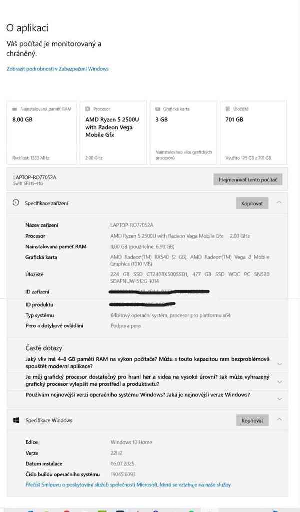 Notebook Acer Swift 3 SF315 celokovový, šedý  - foto 10