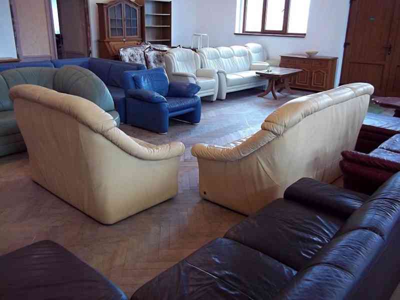 097 Kožená sedací souprava sedačka 3+2 NATURIA béžová  - foto 4