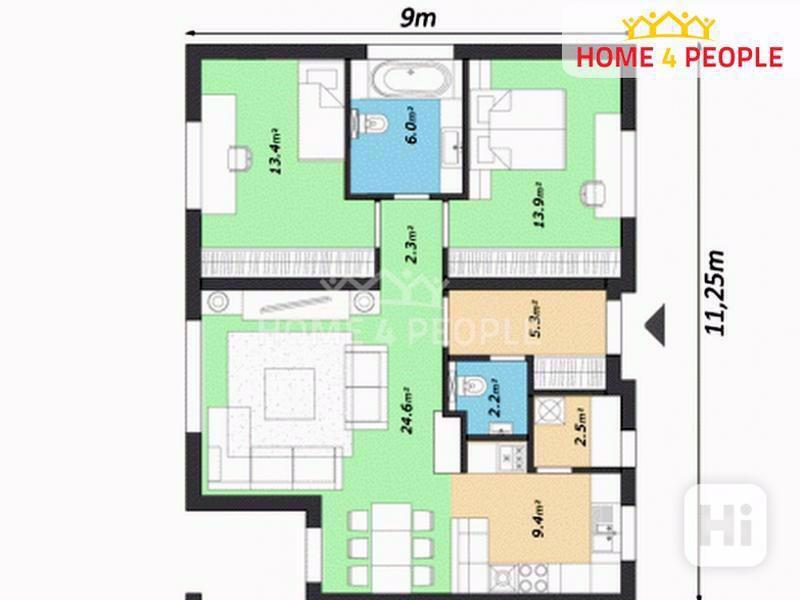 Výstavba domu s pozemkem Fresh 4+kk, 100m2 s pozemkem 997 m2 (č.16) Bořenovice u Holešova - foto 14