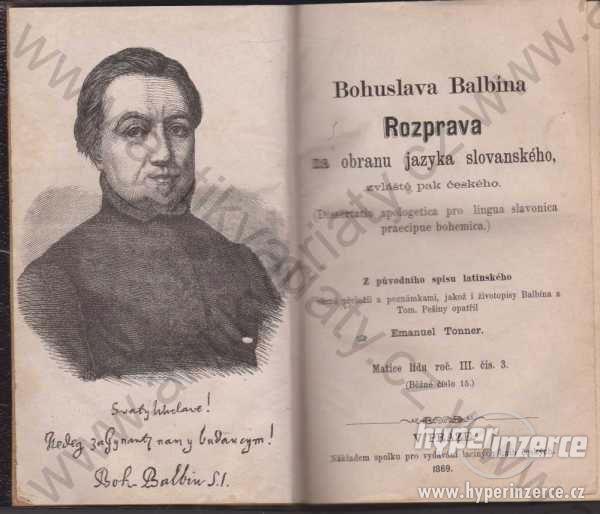 Rozprava na obranu jazyka slovanského B. Balbín - foto 1