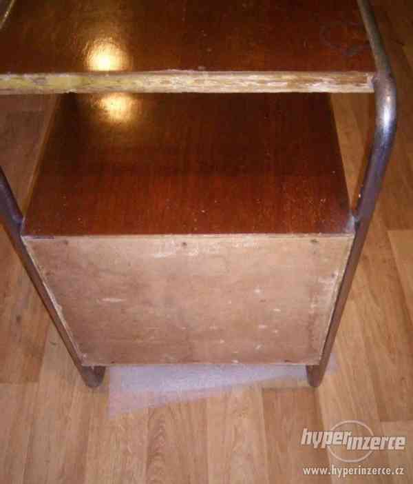 Starožitný noční stolek z ohýbaných trubek - foto 2