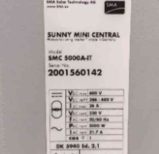 SMA Sunny Mini Central SMC 5000A-IT|5 kW|String - foto 2
