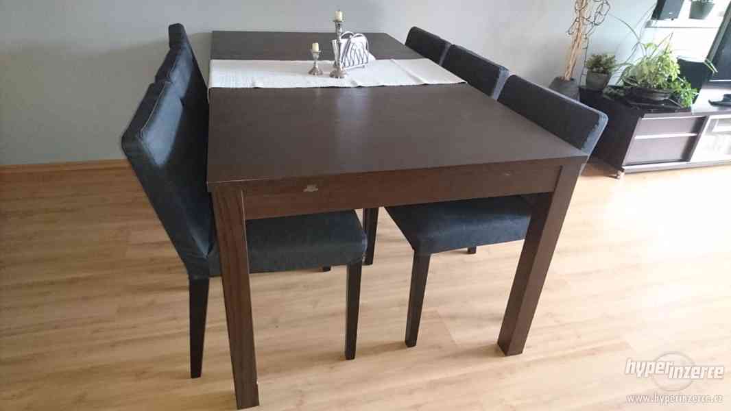 Jídelní stůl a 6x čalouněná židle - foto 3