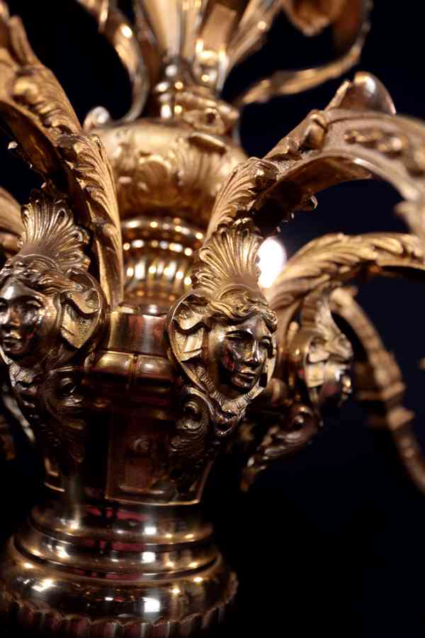 Starožitný francouzský bronzový lustr Mazarin - foto 5