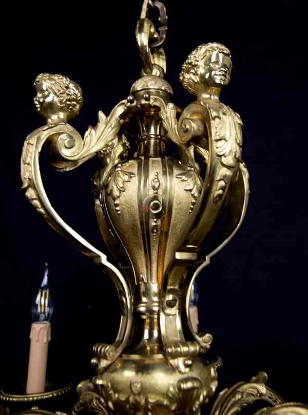 Starožitný francouzský bronzový lustr Mazarin - foto 6