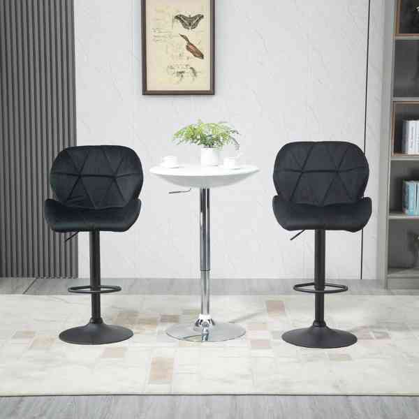 2x barová židle Kortusa | černá - foto 1