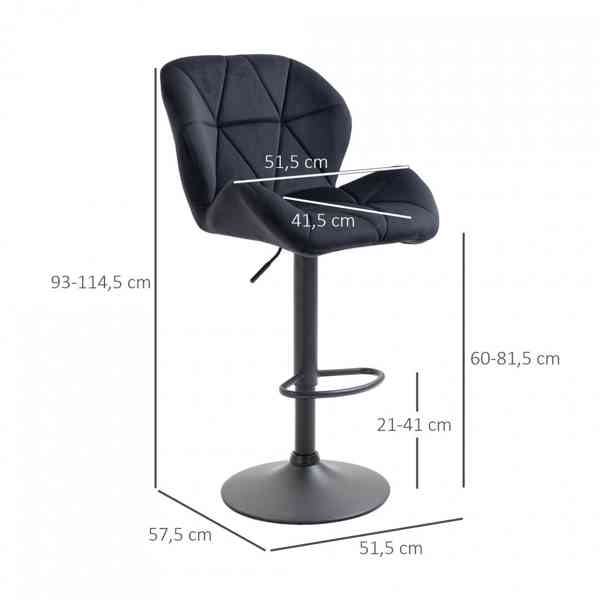 2x barová židle Kortusa | černá - foto 2