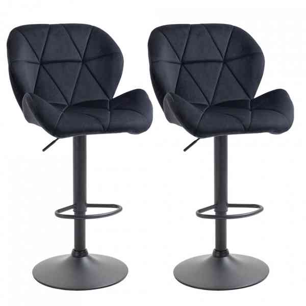 2x barová židle Kortusa | černá - foto 3