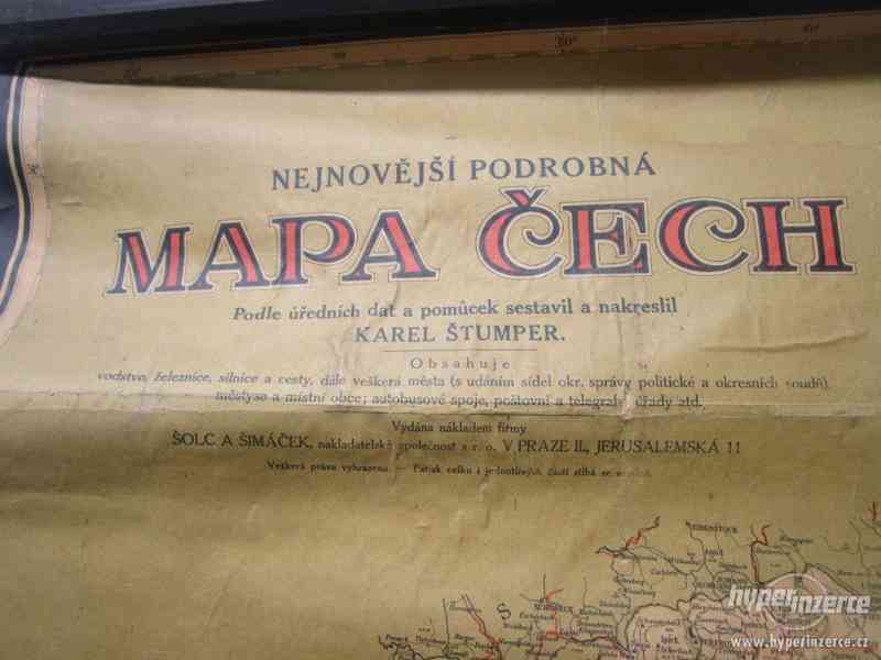Stará mapa Čech, r. 1921 - foto 2