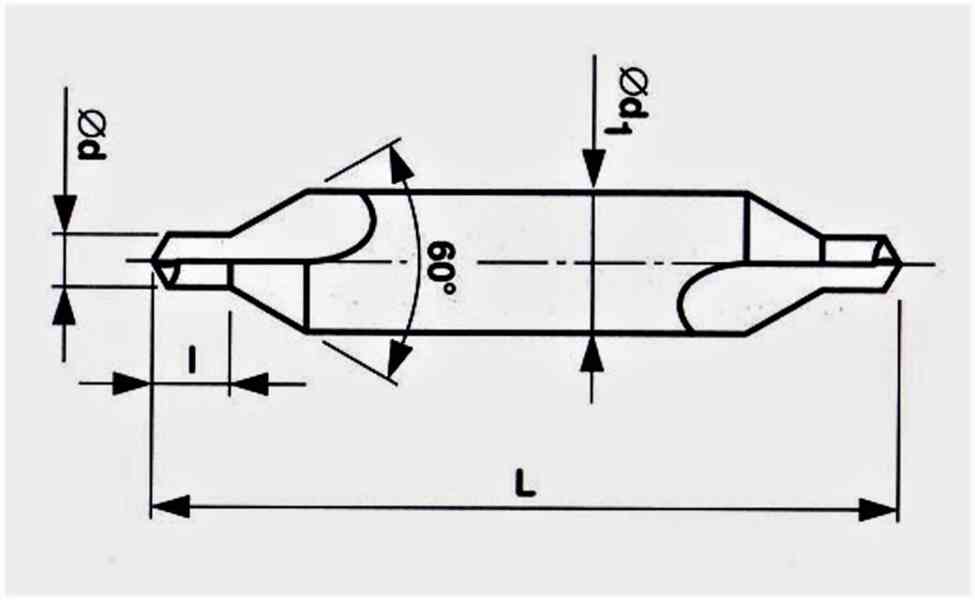 NAVRTÁVÁK - Vrták středící 60°- 2,5 mm, vybrušovaný, tvar A - foto 2