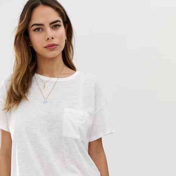 Abercrombie & Fitch - Dámské bílé tričko s kapsou Velikost:  - foto 2