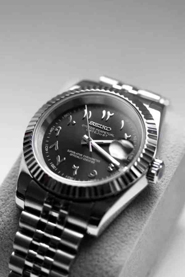 Hodinky SeikoMod Datejust Arabic Black - foto 4