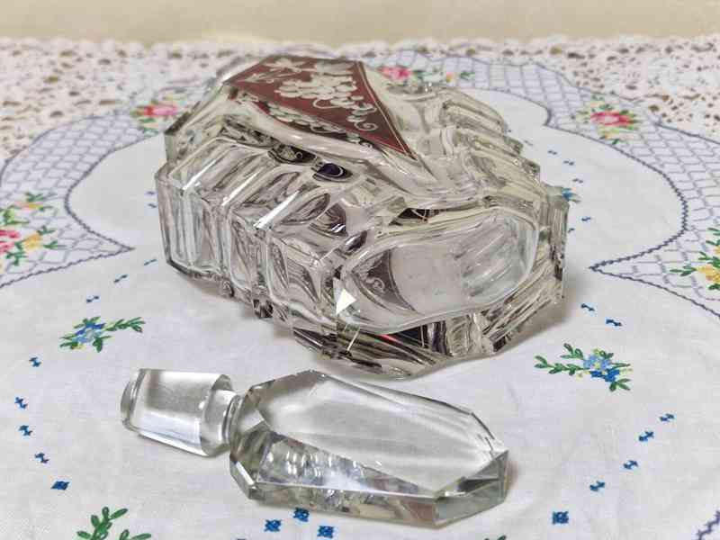 Broušená Art Deco souprava Karafa a 6 panáků Top Stav - foto 11