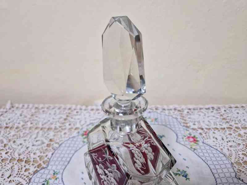 Broušená Art Deco souprava Karafa a 6 panáků Top Stav - foto 8