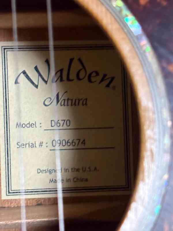 Prodám akustickou kytaru Walden Natura D670 - Dreadnought. - foto 3