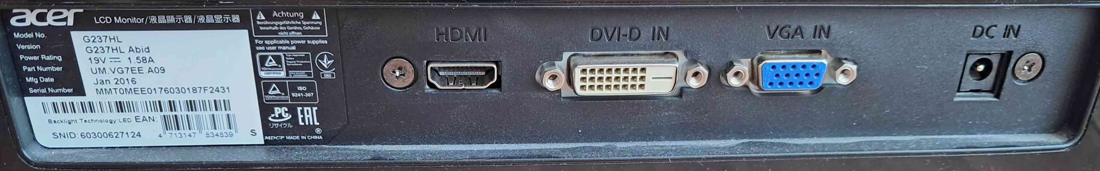 Acer G237HL  - foto 3