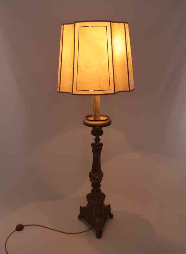 Starožitná stojací lampa z kostelního svícnu - foto 6