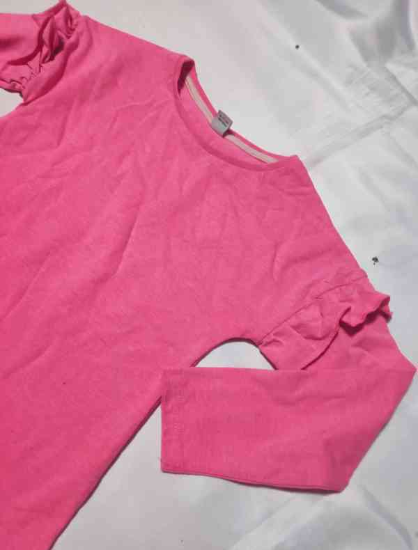Dětské neonové růžové tričko, vel. 6-7 let - foto 3