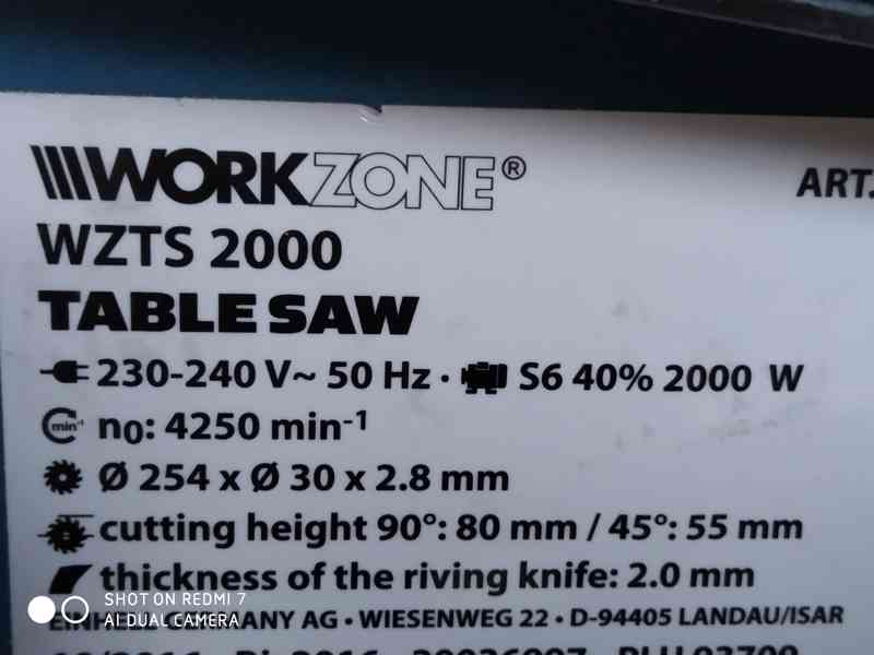 Prodám stolní kotoučovou pilu Workzone WZTS 2000 W.-HLINÍKOV - foto 4