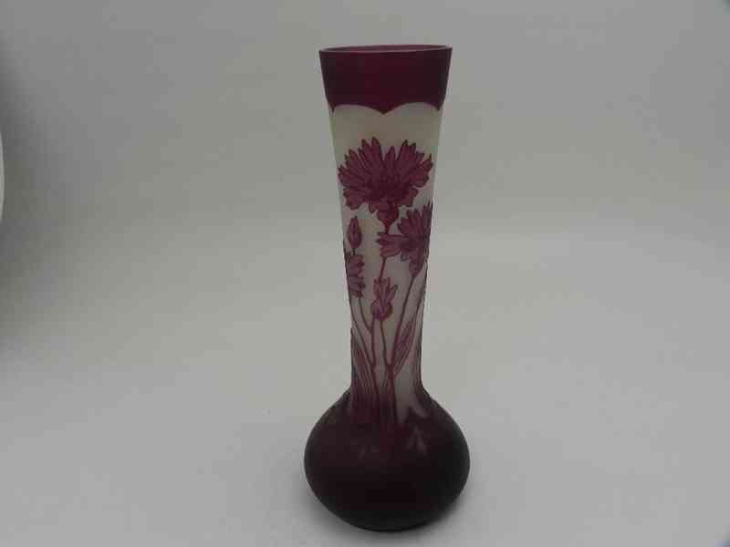 Hezká secesní fialová Autorská Váza květiny - foto 1