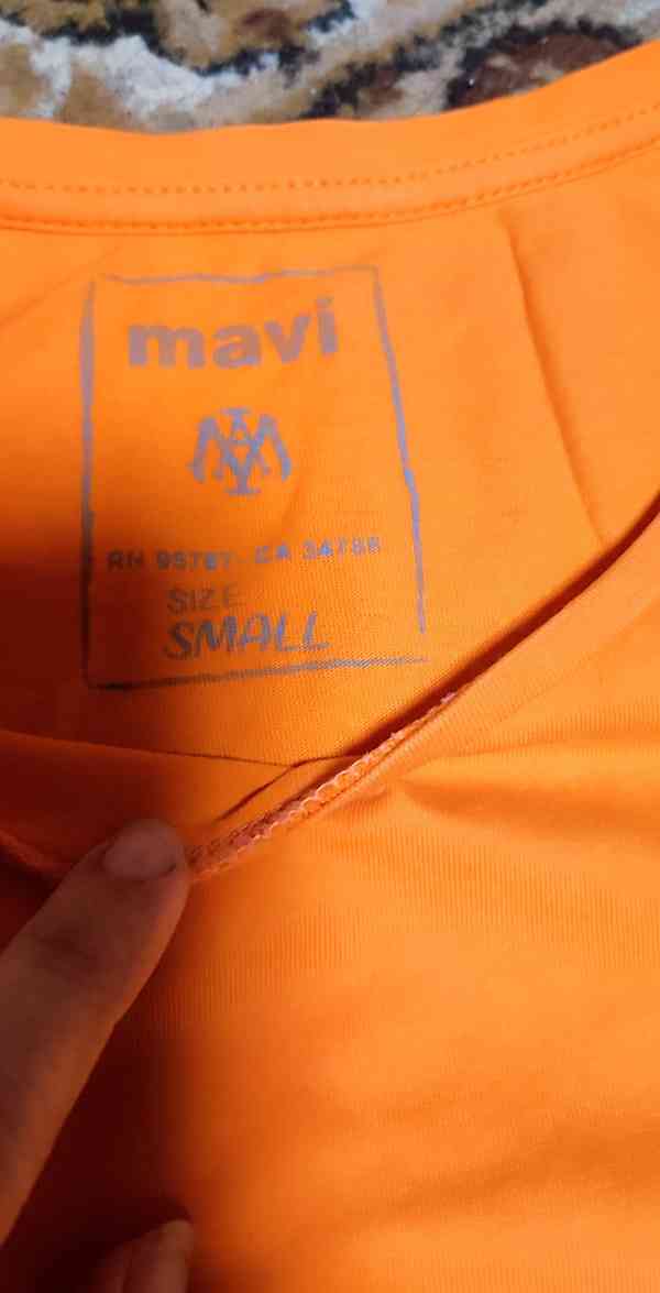 Pánské oranžové tričko, vel. S - foto 5