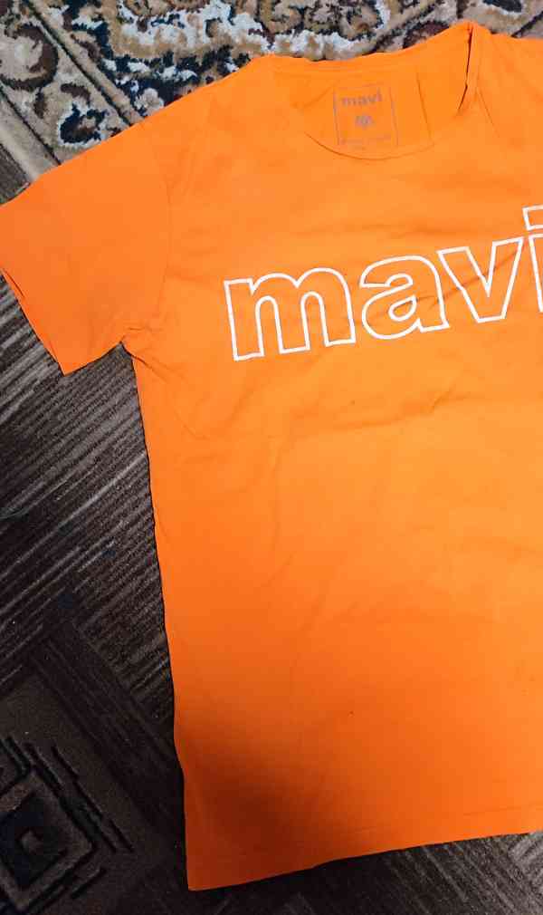 Pánské oranžové tričko, vel. S - foto 3