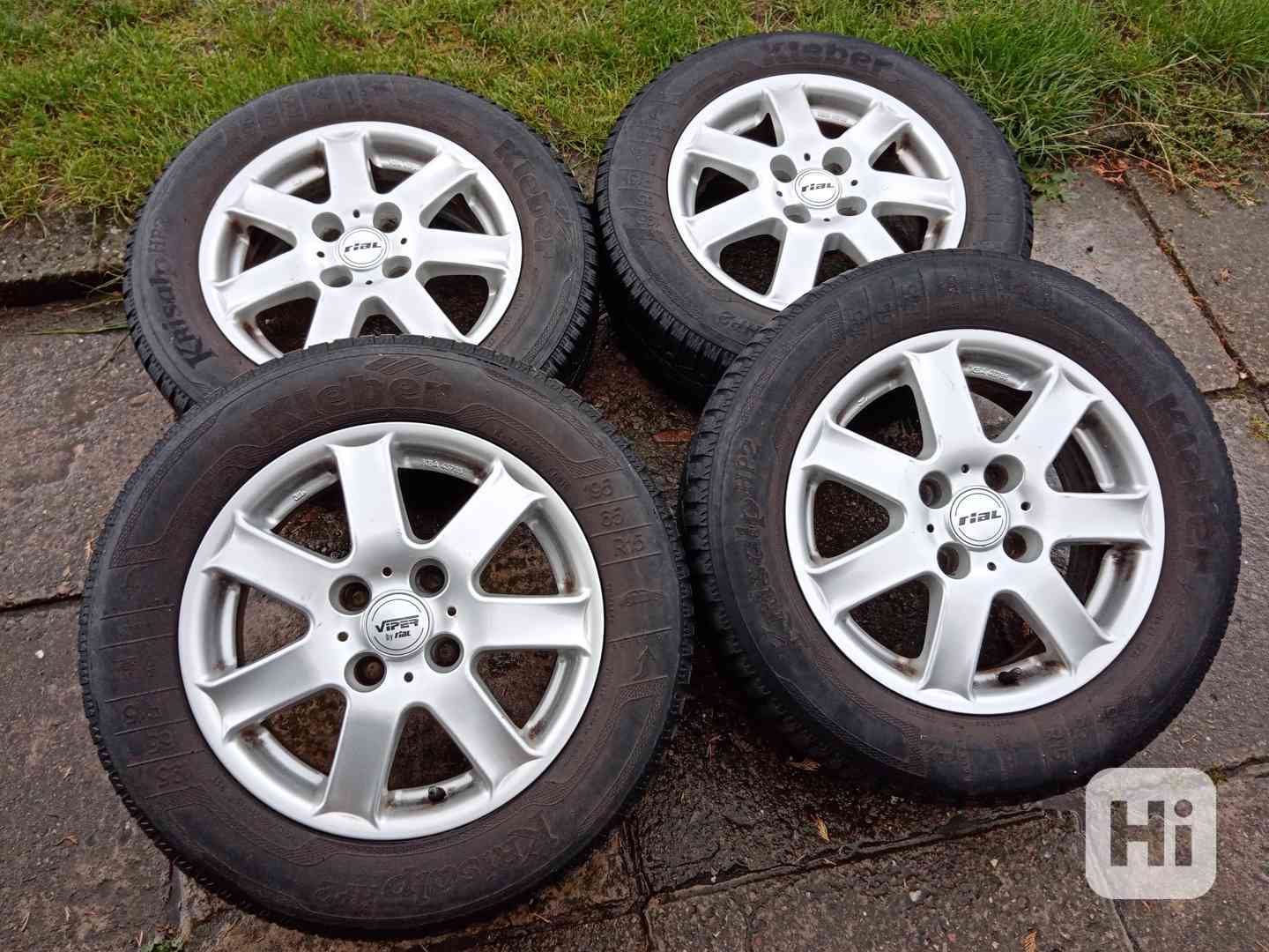 Zimní alu kola 15ky 4x108 pneu 80% PEUGEOT CITROEN - foto 1