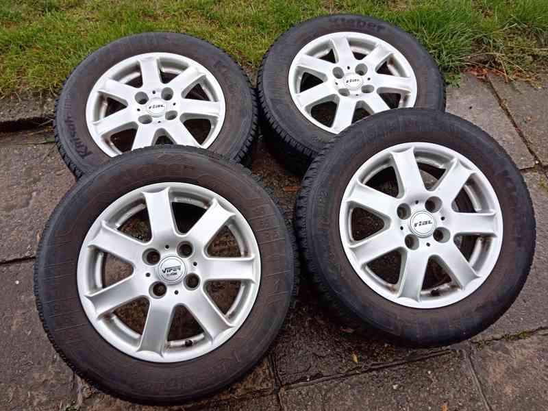 Zimní alu kola 15ky 4x108 pneu 80% PEUGEOT CITROEN - foto 1
