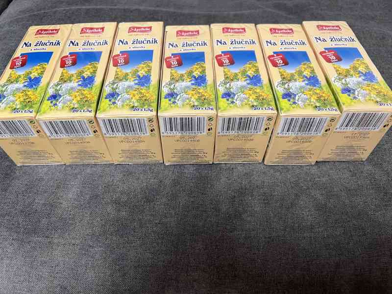 7 ks nových zabalených čajů Apotheke - Na žlučník a slinivku - foto 2