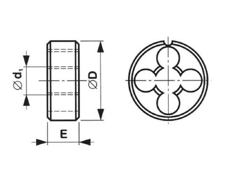OČKO ZÁVITOVÉ ČSN 223210  M 48x2   HSS - NAREX ČR (NOVÉ) - foto 1