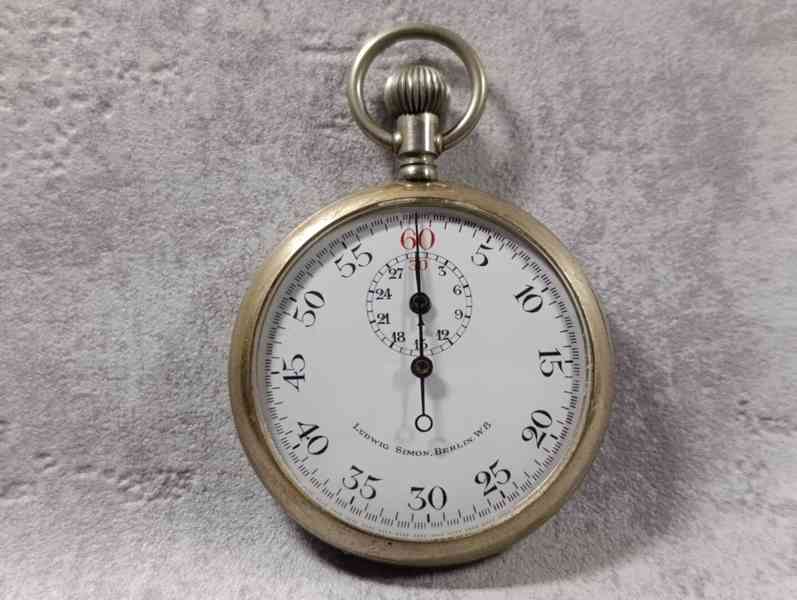 Starožitné mechanické stopky švýcarská výroba.Smalt cifernik - foto 20