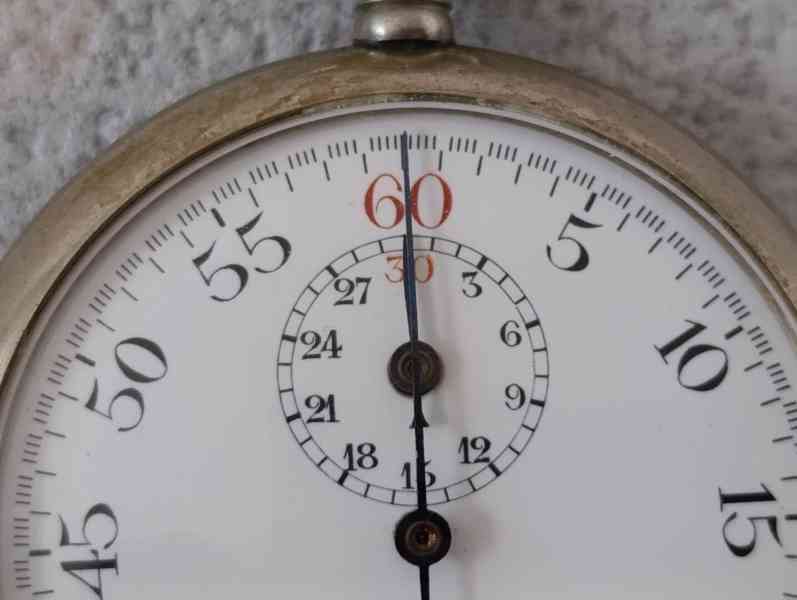 Starožitné mechanické stopky švýcarská výroba.Smalt cifernik - foto 7