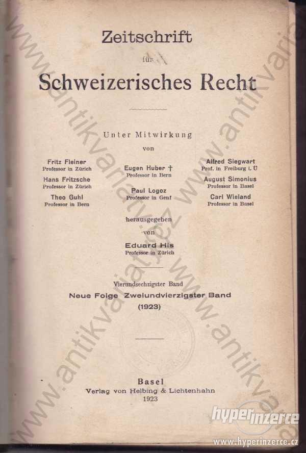 Zeitschrift für Schweizerisches Recht 1923 - foto 1